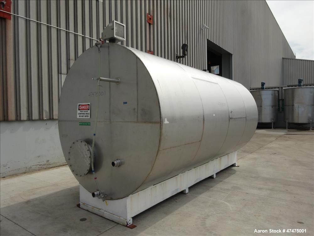 Used Tank, 6000 Gallon, 304 Stainless Steel, Horizontal.