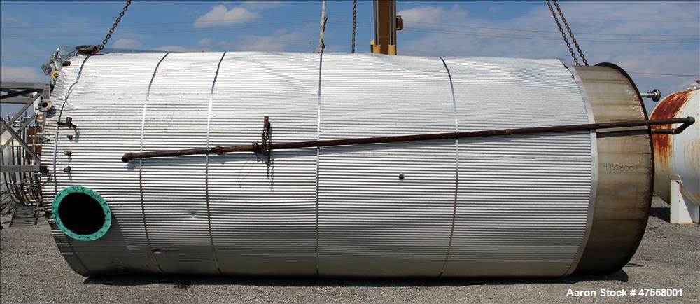 Used Insulated Tank, Approximate 10,000 Gallon, 304 Stainless Steel, Vertical.