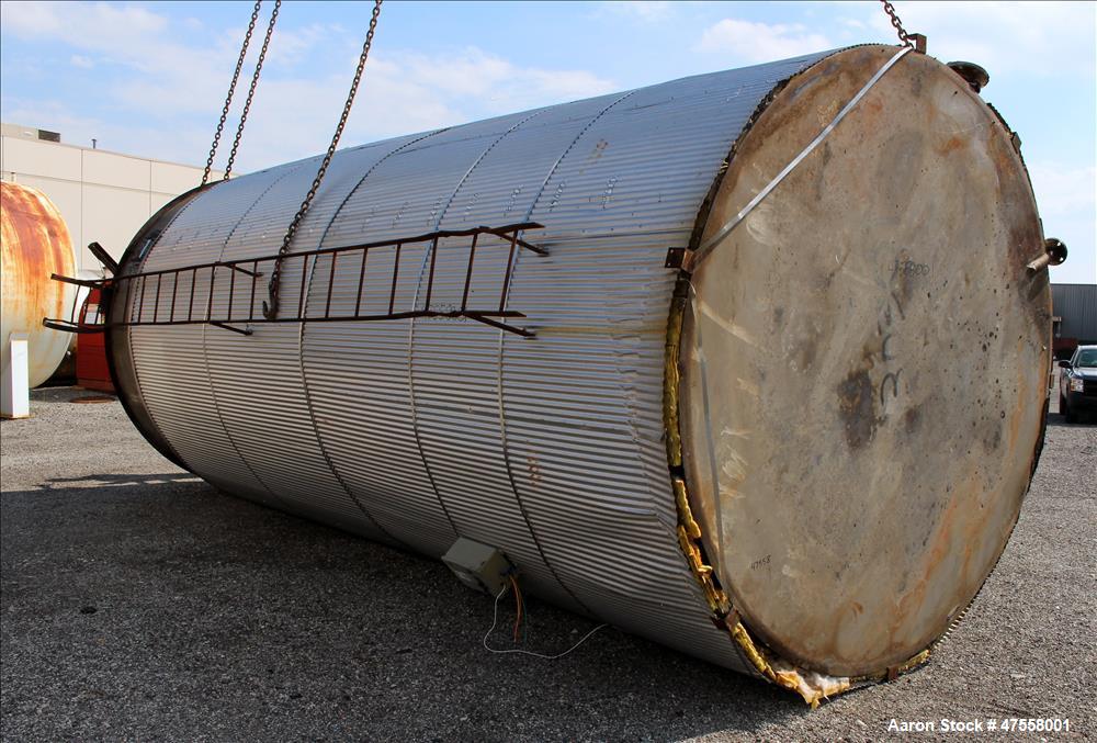 Used Insulated Tank, Approximate 10,000 Gallon, 304 Stainless Steel, Vertical.
