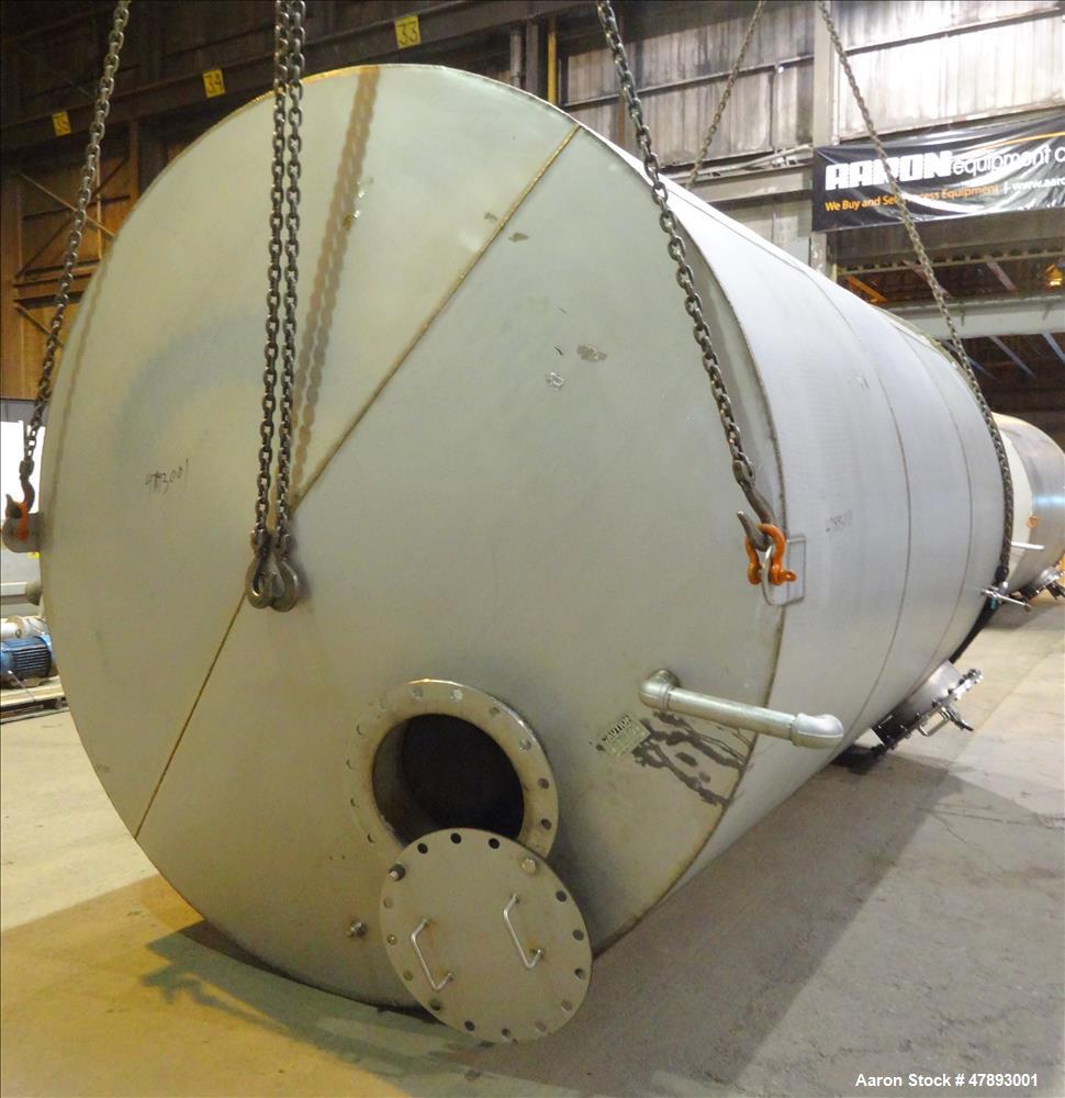 Used Tank, Approximate 8,000 Gallon, 304 Stainless Steel, Vertical.