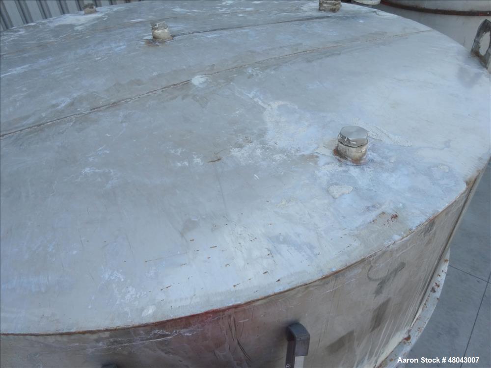 Used Storage Tank, Approximate 8,400 Gallon, 304 Stainless Steel, Vertical.
