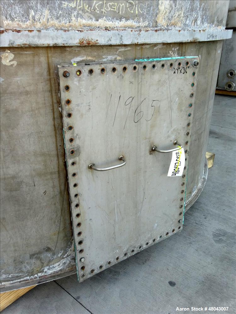 Used Storage Tank, Approximate 8,400 Gallon, 304 Stainless Steel, Vertical.