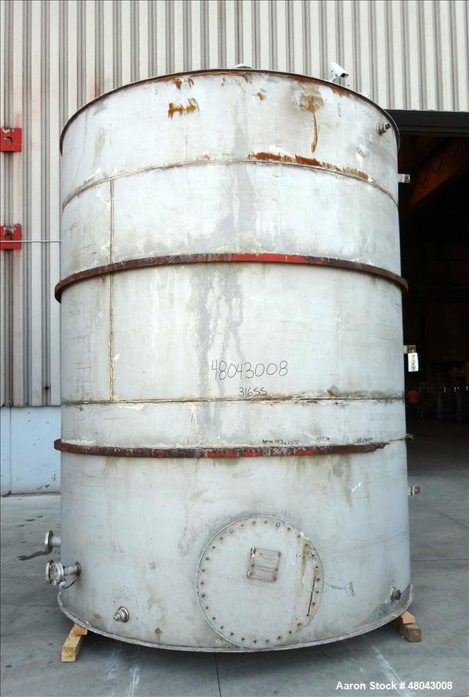 Used Wm. D. Nichols inc. Storage Tank, 6,000 Gallon, 316 Stainless Steel, Verti