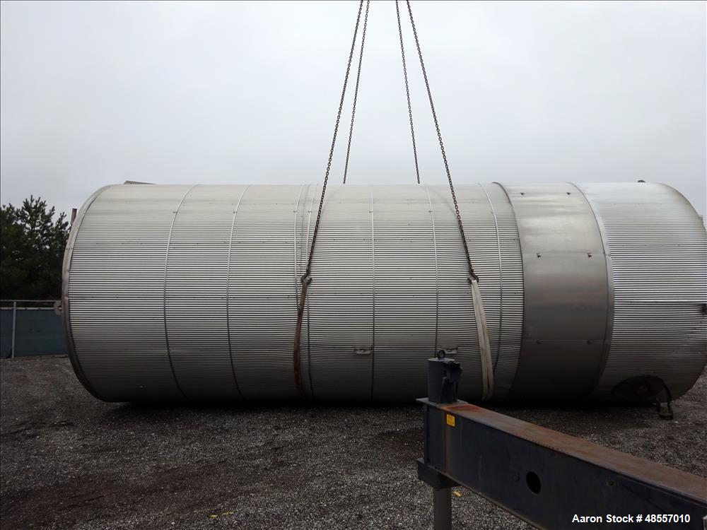 Used Tank, Approximately 25,000 Gallon, 304 Stainless Steel, Vertical.