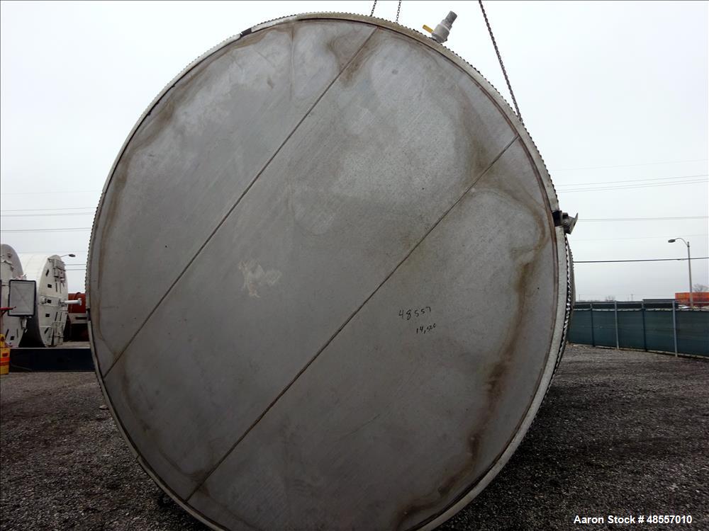 Used Tank, Approximately 25,000 Gallon, 304 Stainless Steel, Vertical.