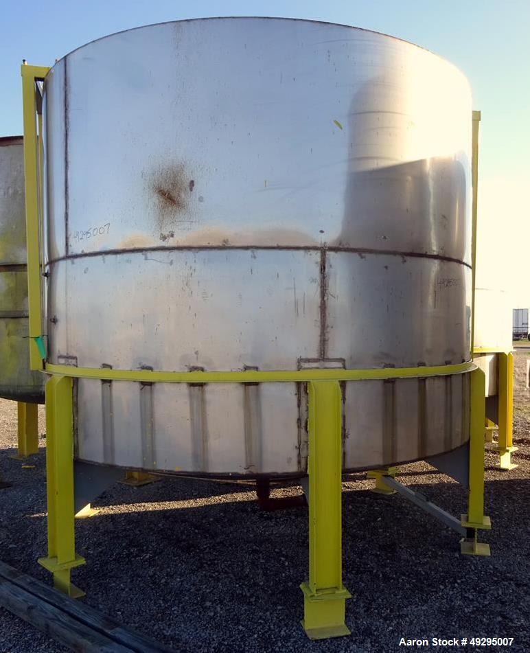 Used Mix Tank, Approximate 5,000 Gallon, Stainless Steel, Vertical.