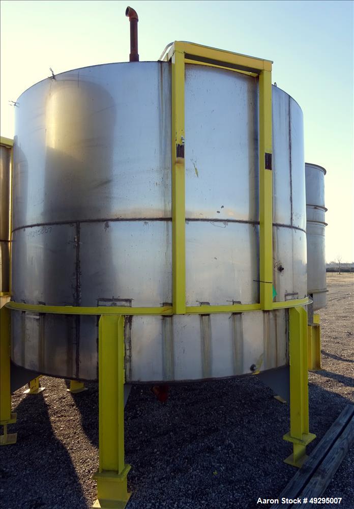 Used Mix Tank, Approximate 5,000 Gallon, Stainless Steel, Vertical.