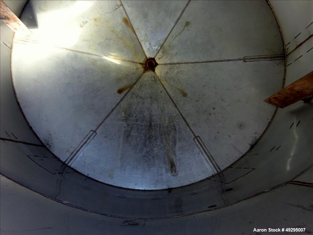 Used Mix Tank, Approximate 5,000 Gallon, Stainless Steel, Vertical.