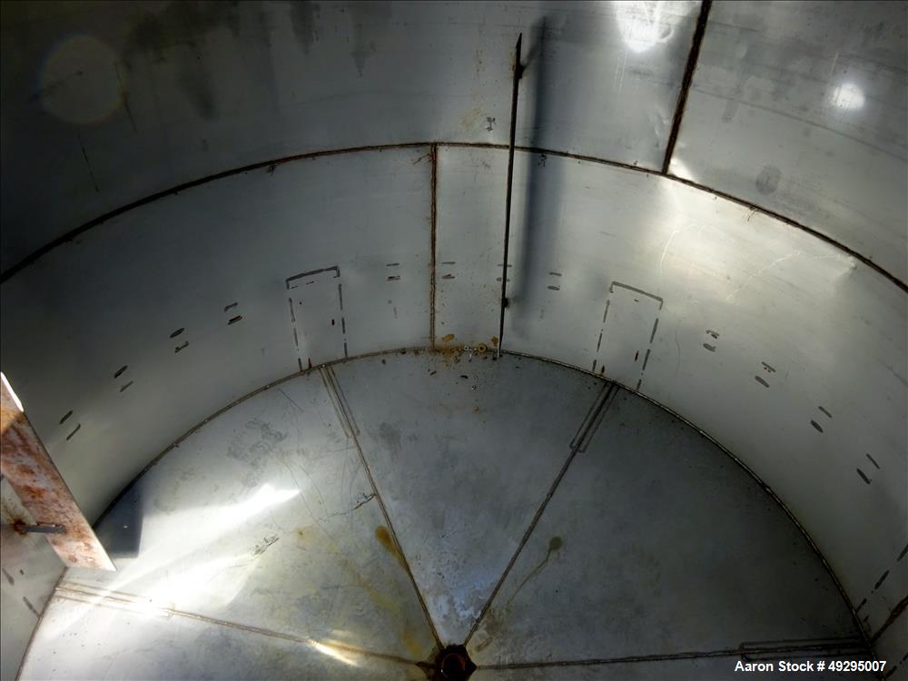 Used Mix Tank, Approximate 5,000 Gallon, Stainless Steel, Vertical.