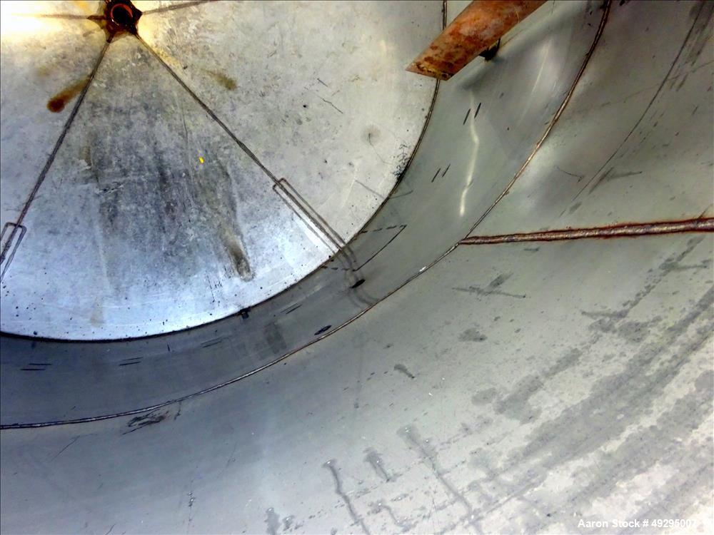 Used Mix Tank, Approximate 5,000 Gallon, Stainless Steel, Vertical.