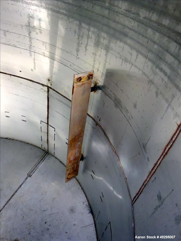 Used Mix Tank, Approximate 5,000 Gallon, Stainless Steel, Vertical.