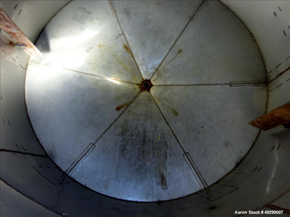 Used Mix Tank, Approximate 5,000 Gallon, Stainless Steel, Vertical.