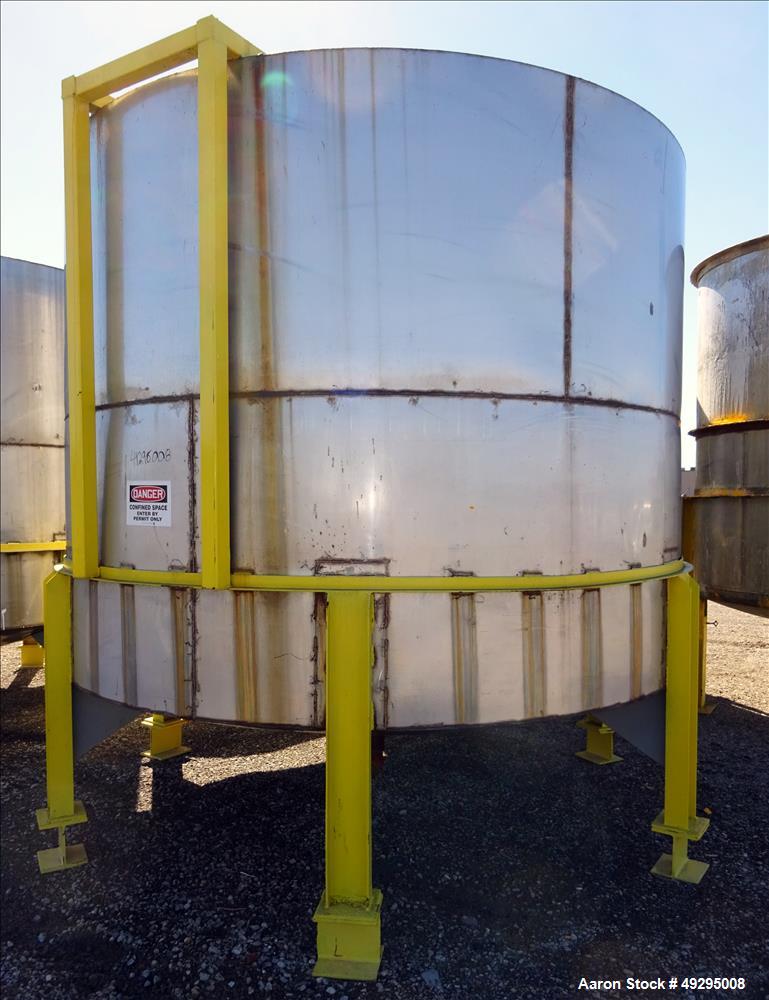 Used Mix Tank, Approximate 5,000 Gallon, Stainless Steel, Vertical.
