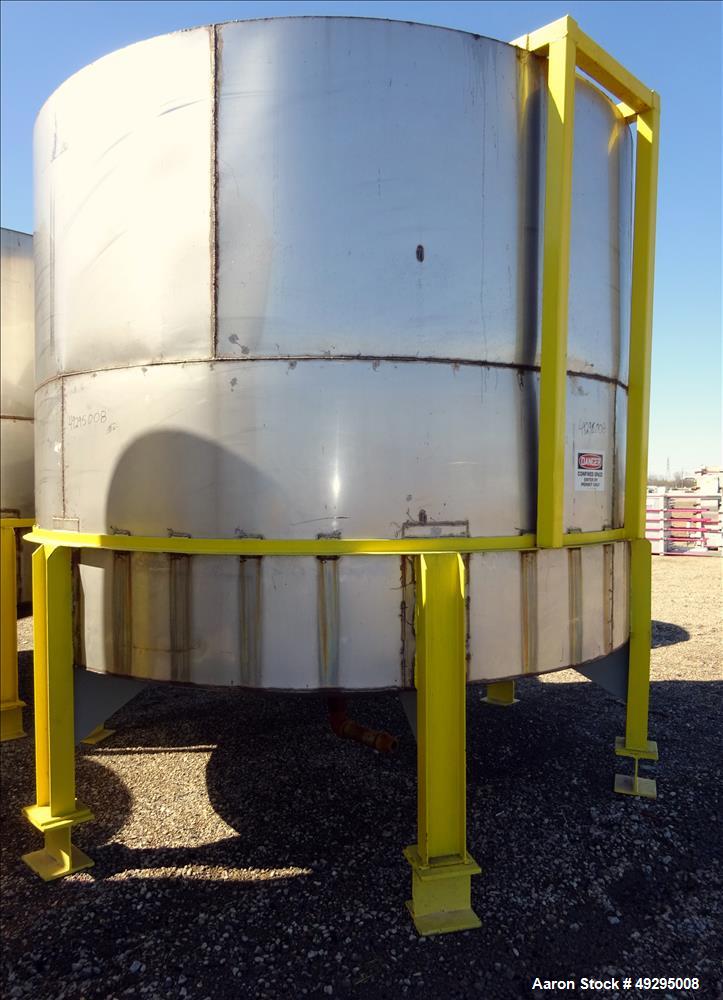 Used Mix Tank, Approximate 5,000 Gallon, Stainless Steel, Vertical.