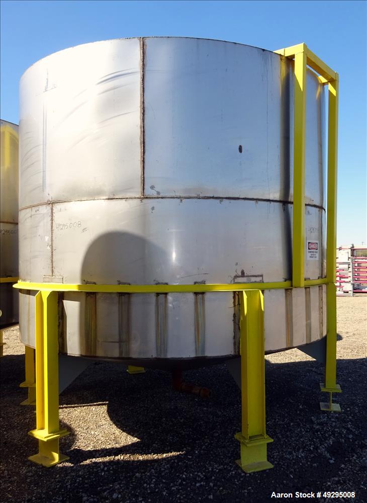 Used Mix Tank, Approximate 5,000 Gallon, Stainless Steel, Vertical.