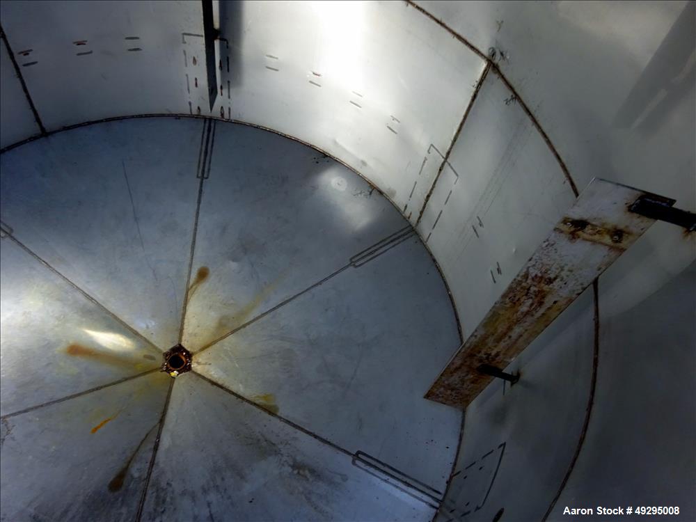 Used Mix Tank, Approximate 5,000 Gallon, Stainless Steel, Vertical.