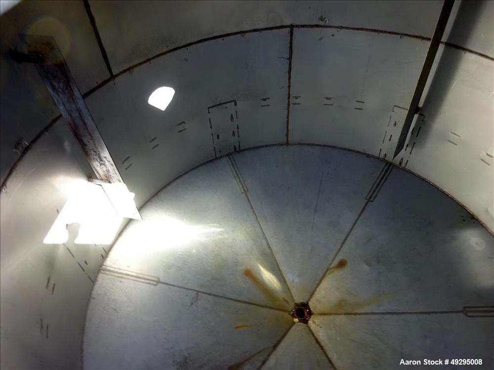 Used Mix Tank, Approximate 5,000 Gallon, Stainless Steel, Vertical.