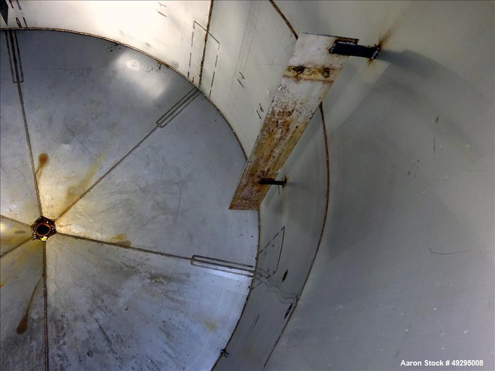 Used Mix Tank, Approximate 5,000 Gallon, Stainless Steel, Vertical.