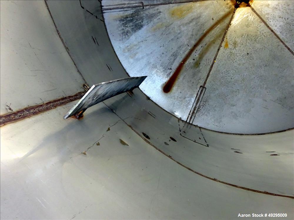 Used Mix Tank, Approximate 5,000 Gallon, Stainless Steel, Vertical.