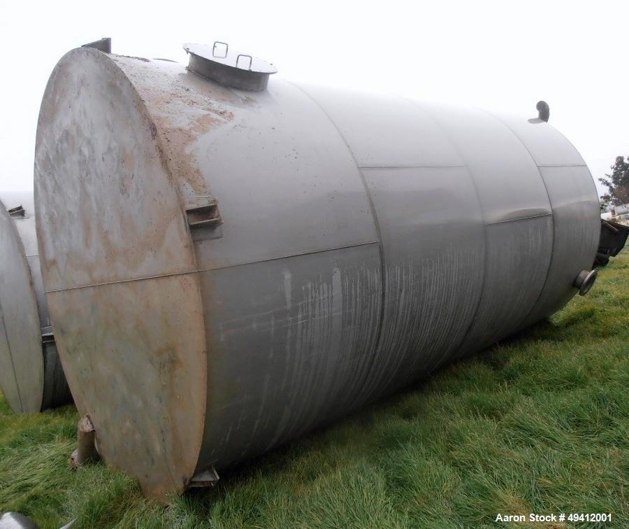 Used Tank, 15,500 Gallon, Stainless Steel, Vertical. Approximate 11-1/2' diameter x 20' high, cone top, flat bottom. Side Entering Prochem Model 33MDSL-60S side bottom agitator, driven by a 25hp, 3/6...