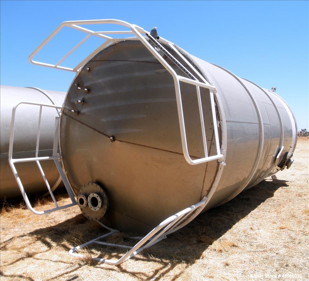 Used Tank, Approximate 12,000 Gallon, 304 Stainless Steel, Vertical