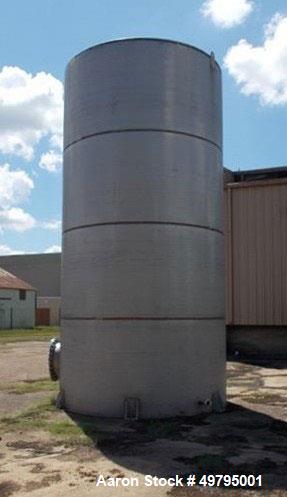 Used Tank, Chicago Boiler Company,  Approximately 11,667 Gallon, 304 Stainless steel, 10' diameter x 20' high. Slight Cone Top and bottom. Tank interior and exterior are mill finished.  Weld ground s...