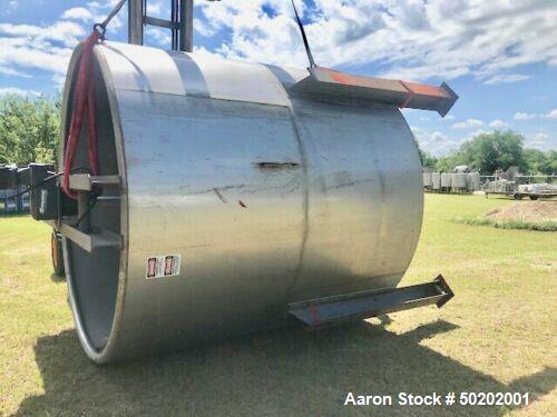 Used- 6000 Gallon Open Top 304 Stainless Steel Mix Tank
