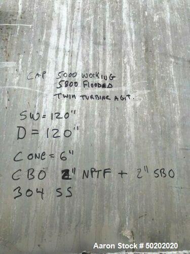Used 5,000 Gallon Jacketed Vertical Stainless Steel Mix Tank