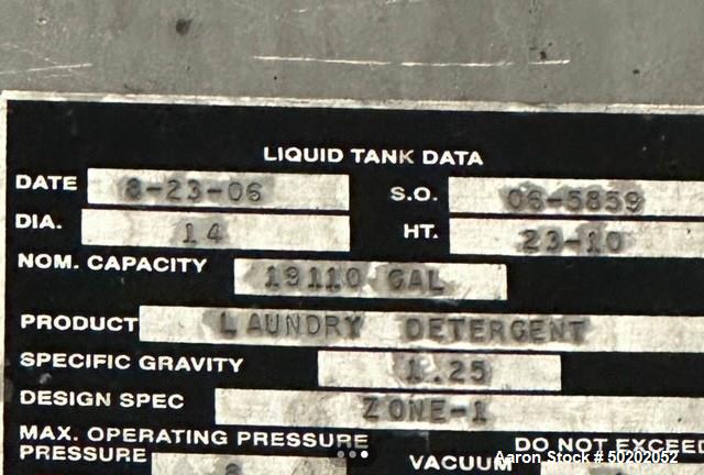 Industrial 304 Stainless Steel Tank – 19,110 Gallon, Cone Bottom, Vertical