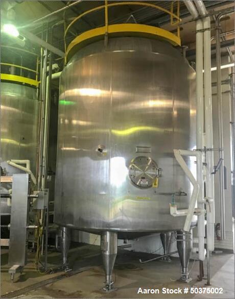 Used Tank, 7,250 Gallon, Stainles Steel, Jacketed.