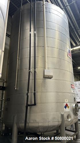 GS Stainless 10,000 Gallon Jacketed Vertical Stainless Steel Storage Tank.