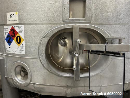 GS Stainless 10,000 Gallon Jacketed Vertical Stainless Steel Storage Tank.