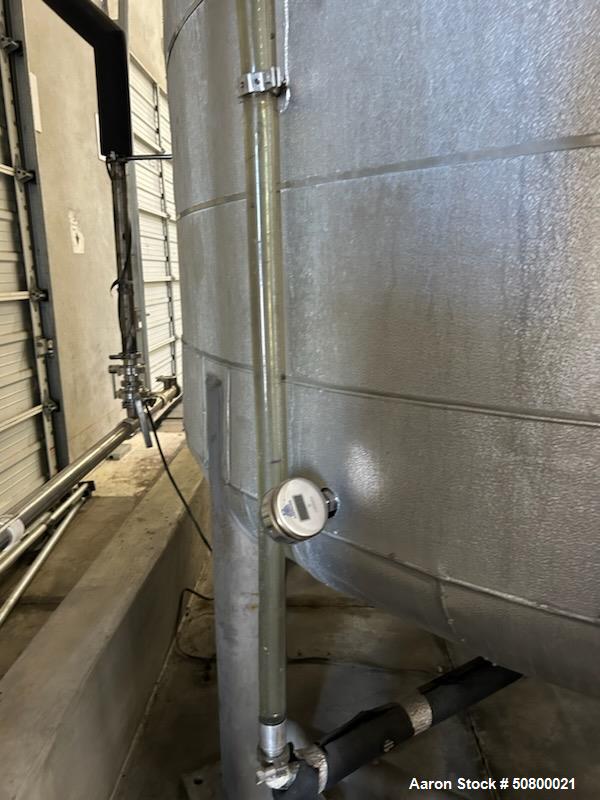 GS Stainless 10,000 Gallon Jacketed Vertical Stainless Steel Storage Tank.