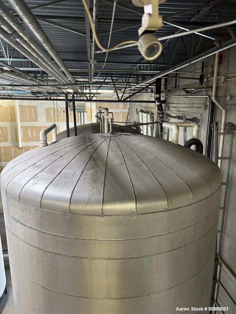 GS Stainless 10,000 Gallon Jacketed Vertical Stainless Steel Storage Tank.