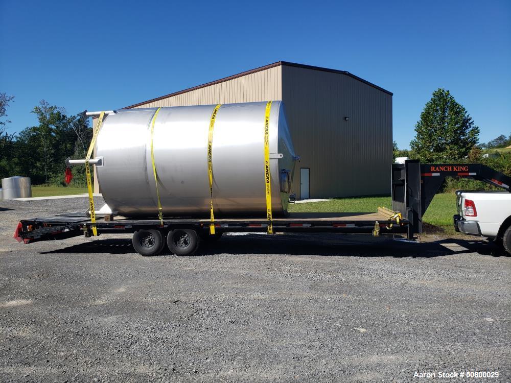 Unused 6,500 Gallon 304 Stainless Steel Vertical Tank