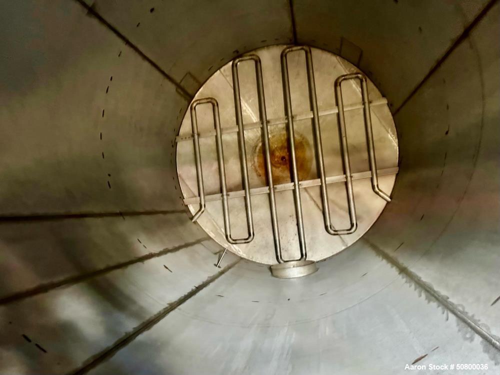 Used 10,000 Gallon Insulated 304L Stainless Steel Vertical Tank – Cone Bottom, 120" x 288"