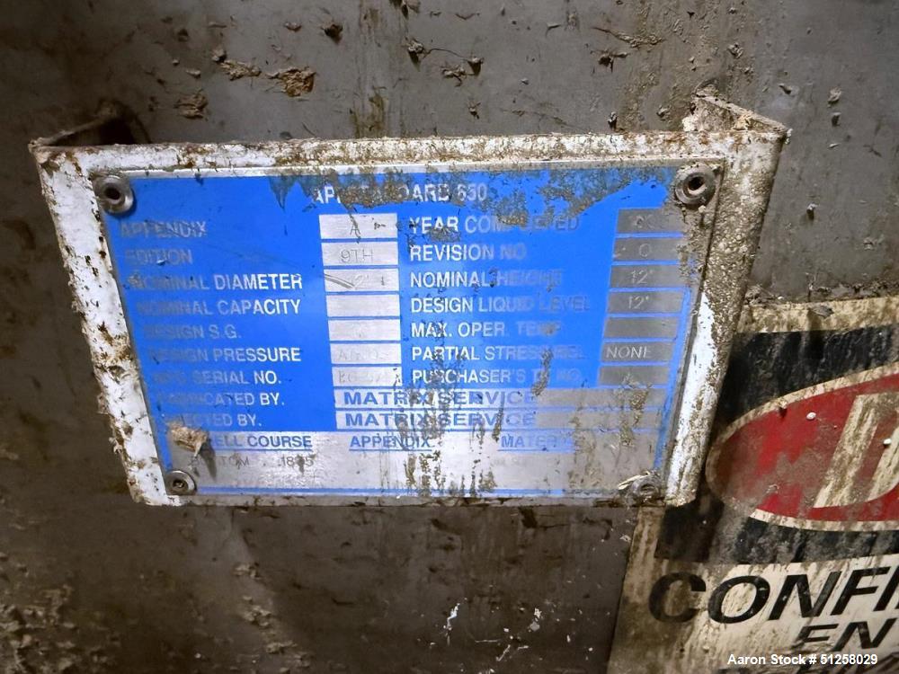Used 10,000 Gallon Stainless Steel Tank. 316L Stainless steel. Approximately 12' diameter x 12' tall. Side manway.