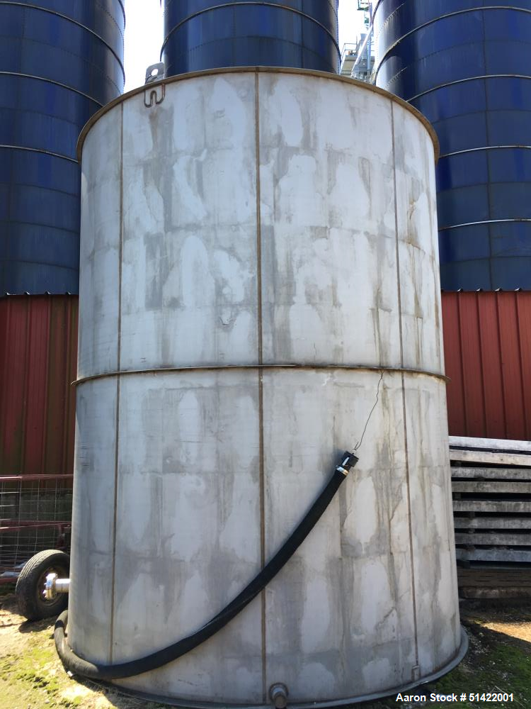 Used- Tank, 12,600 Gallon, 316 Stainless Steel, Vertical