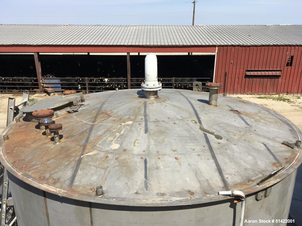 Used- Tank, 12,600 Gallon, 316 Stainless Steel, Vertical