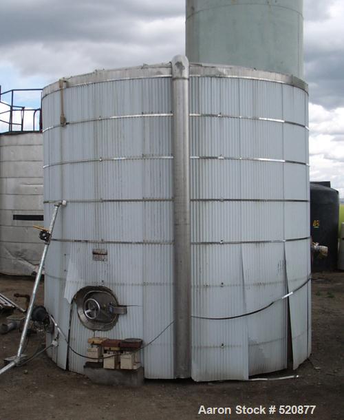 USED: 5,000 gallon stainless steel tank, 12' wide x 11' high.Insulated, was heated with steam. Manufactured in 1985.