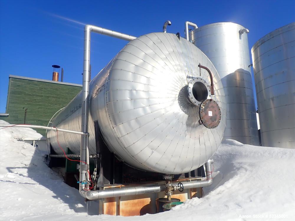 Used Horizontal Stainless Steel Tank, Approximately 25,000 Gallons
