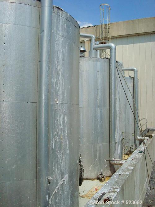 USED: 7500 gallon, 304 stainless steel, vertical tank. Slight dishtop, flat bottom, 10' diameter x 13' overall height, insulated.Last used to store latex.