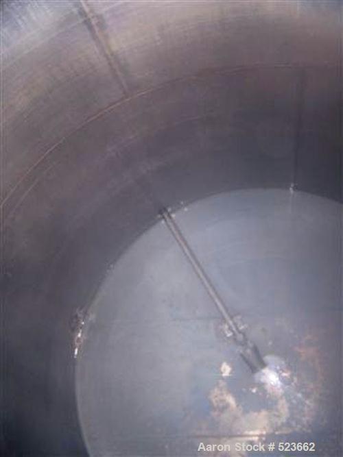 USED: 7500 gallon, 304 stainless steel, vertical tank. Slight dishtop, flat bottom, 10' diameter x 13' overall height, insulated.Last used to store latex.