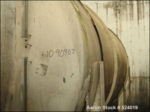USED: 15,500 Gallon, 304 stainless steel, storage tank. Horizontalconstruction, 12' diameter x 18' straight side, dished ends, onsaddles.