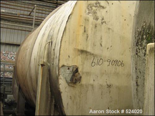 USED: 15,500 Gallon, 304 stainless steel, storage tank. Horizontalconstruction, 12' diameter x 18' straight side, dished ends, onsaddles.