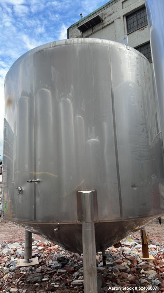 Used-Falco Stainless Steel Equipment Jacketed Pressure Tank, Approximate 5500 Ga