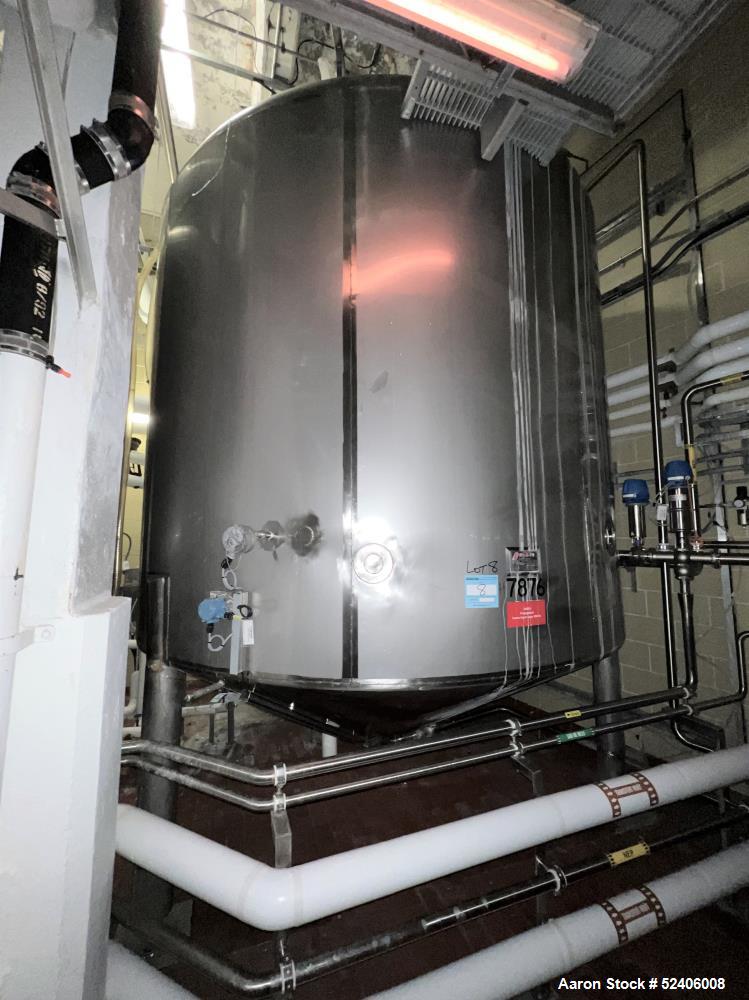 Used Falco Stainless Steel Equipment Jacketed Pressure Tank, Approximate 5500 Ga