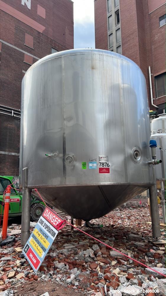 Used-Falco Stainless Steel Equipment Jacketed Pressure Tank, Approximate 5500 Ga