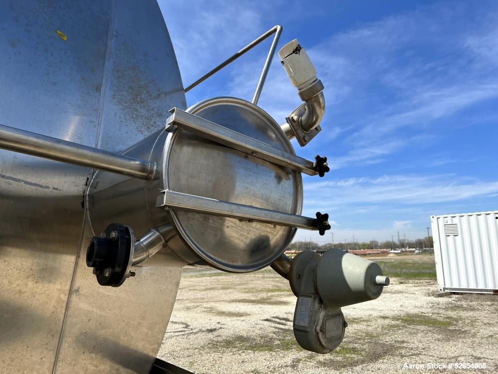 Used CSC Les Constructions Soudees Du Coteau, Holding Tank. 26,980 Gallon capacity, 316 Stainless Steel, Vertical. Cone Top, Slope Bottom. Approximate 13'2" diameter x 316" straight side. 58" long Si...