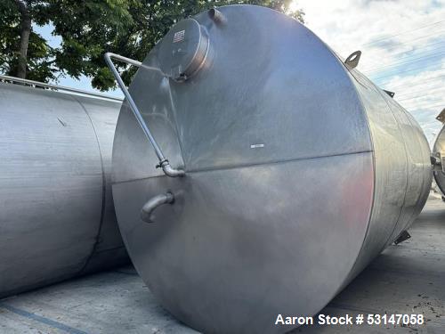 6,000 Gallon 316 Stainless Steel Single Wall Storage Tank – Dish Bottom, Mounted on Legs